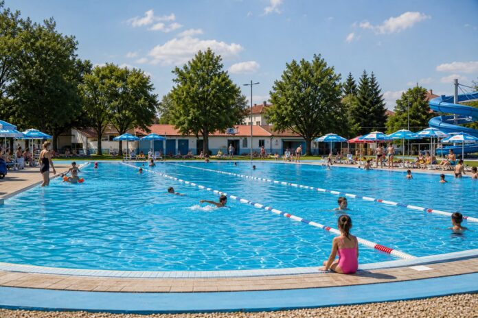 Ilustracija kupališne sezone na bazenu u Crvenki (AI generisana naslovna slika)