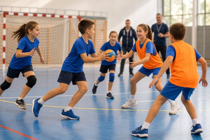 mini-rukomet Ilustracija dečjeg mini-rukometa u Crvenki (AI generisana naslovna slika)
